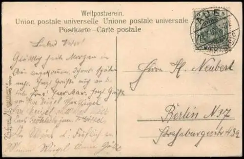 Aue Erzgebirge König-Friedrich-August-Warte im Erzgebirge 1907   Stempel AUE