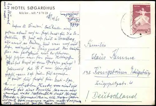 Postcard Kliplev Mehrbildkarte HOTEL SØGÅRDHUS 1960