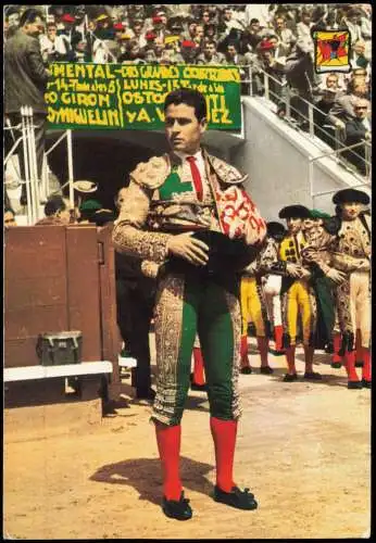 Postale .Spanien LUIS PARRA "EL JEREZANO" (Matador Stierkampf) 1960