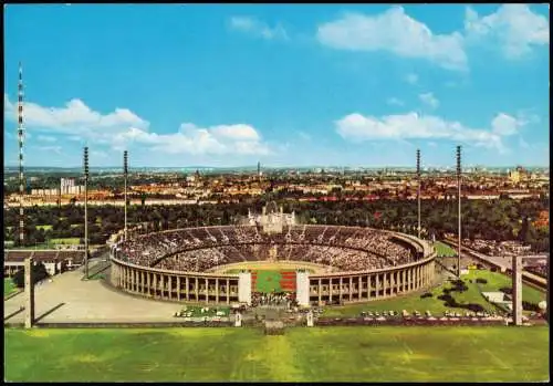 Ansichtskarte Berlin Olympiastadion Stadt-Panorama, Stadion Stadium 1980