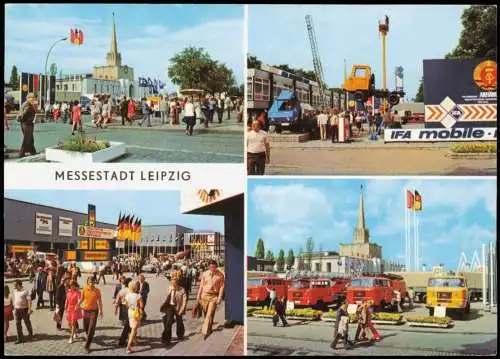 Leipzig DDR Mehrbildkarte Technische Messe Technical Fair Grounds 1976