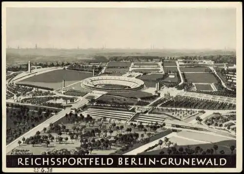 Ansichtskarte Berlin Olympiastadion Reichssportfeld im Grunewald 1936