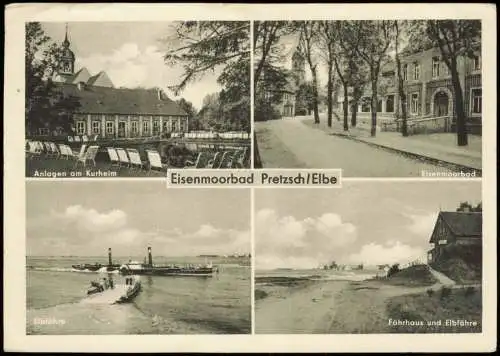 Pretzsch Elbe Bad Schmiedeberg DDR Mehrbild-AK  Elbe-Fähre, Fährhaus 1962/1959