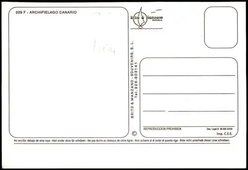 Postale .Spanien ISLAS CANARIAS Kanaren Insel Landkarte Map 2000