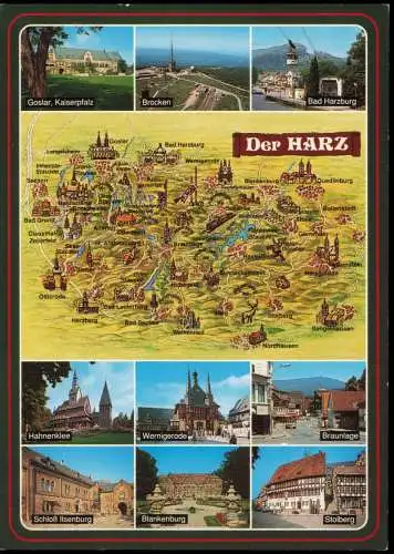 Ansichtskarte Goslar, Kaiserpfalz, Brocken, Bad Harzburg, Blankenburg 1995