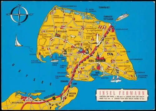 Fehmarn (Insel) Stadtplan Landkarten Ansichtskarte Insel Fehmarn 1979