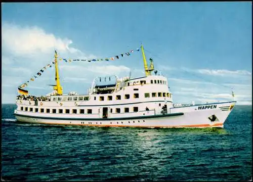 Ansichtskarte  Fährschiff MS "Wappen" 1974