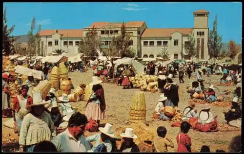 Postcard Cochabamba Markttreiben Typen 1969  Bolivien Bolivia