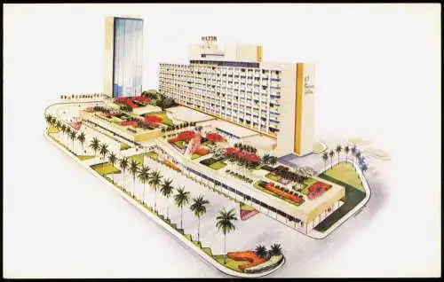 Postcard Panama-Stadt Panamá Hotel Hilton International Werbekarte 1978