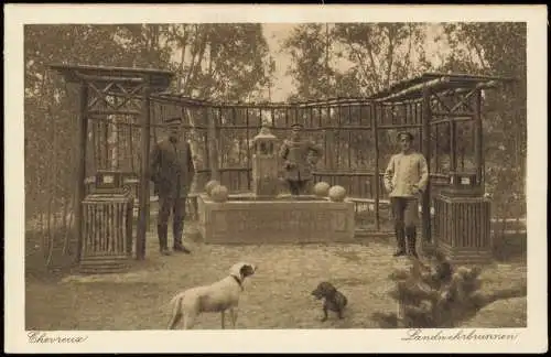 CPA Cherveux Landwehrbrunnen Soldaten WK1 1917  France Frankreich