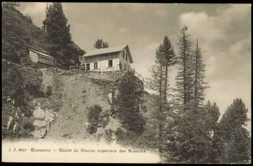 Chamonix-Mont-Blanc Umlandansicht Chalet du Glacier supérieur des Bossons 1910