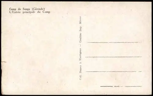 Martignas-sur-Jalle Camp de Souge (Gironde) Entrée principale du Camp 1910