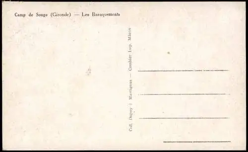 Martignas-sur-Jalle Camp de Souge (Gironde) Les Baraquements 1910