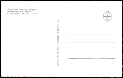 Bad Wiessee 2-Bild-AK Töpferstube Ingeborg Langelot Fayencen Garten Keramik 1960