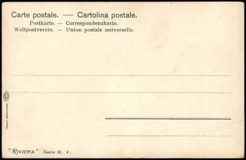 Cartolina Ventimiglia Route Menton Straße Esel 1912