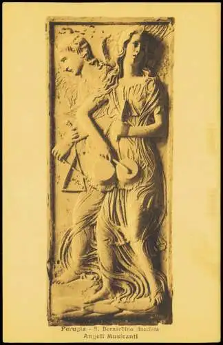 Cartolina Perugia Perugia S. Bernardino (facciata) Angeli Musicanti 1910