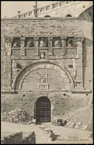 Cartolina Perugia Avanzi della Porta Marzia 1910