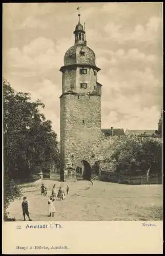 Ansichtskarte Arnstadt Straßen Partie am Neutor, Kinder davor 1910