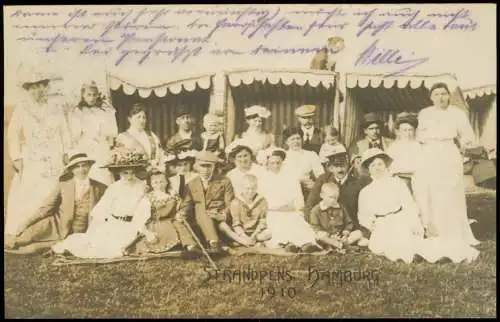 Hamburg "Strandpens" Gruppenfoto  feinen Hamburger Gesellschaft 1910 Privatfoto