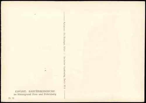 Ansichtskarte Erfurt im Hintergrund Dom und Petersberg 1930