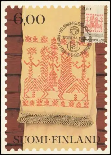 Ansichtskarte  Briefmarken Ansichtskarte Suomi Finland 1981