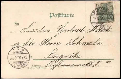 Ansichtskarte  Wanderer im Birkenwald Ein freies Leben führen Wir 1900