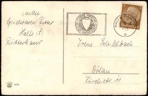 Ansichtskarte  Geburtstag Birthday Maikäfer beim angeln 1933