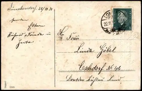 Geburtstag Birthday bunter Blumenstrauss mit Goldaplikation 1931 Gold