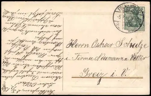 Ansichtskarte  Botanik :: Blumen Flieder im Birkenrahmen 1912 Passepartout