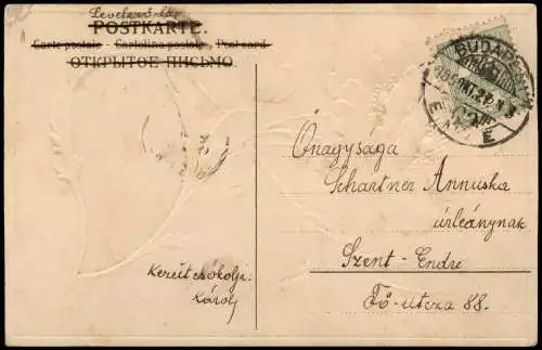 Ansichtskarte  Künstlerkarte Mphnblume umrahmt Dorfidyll 1927 Prägekarte