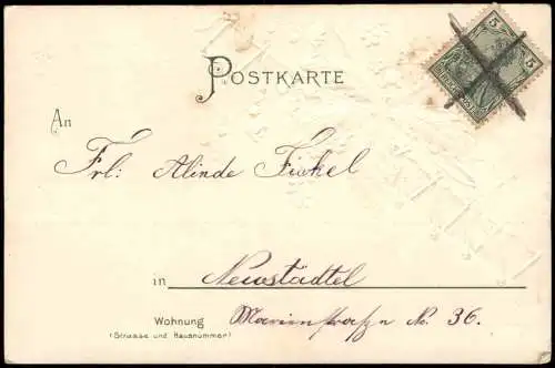 Ansichtskarte  Glückwunsch Blumen Goldornament 1911 Prägekarte