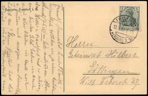 Frankfurt am Main Der Sachsehäuser-im-Ratskeller Wandgemälde 1913