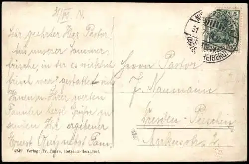 Herrndorf-Halsbrücke Tharandter Wald Schneise 18 nach Klingenberg 1914