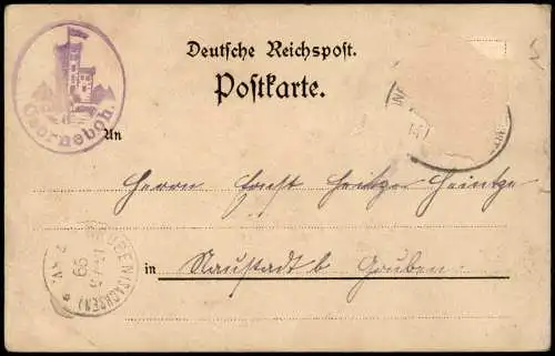 Litho AK Cunewalde (Oberlausitz) Kumwałd Gruss vom Aussichtsturm-Czorneboh 1899
