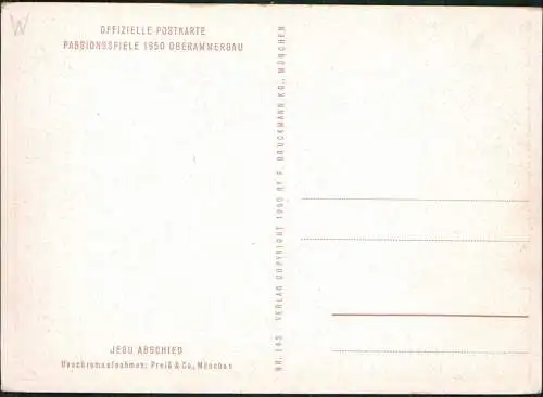 Ansichtskarte Oberammergau Passionsspiele Jesu Abschied 1950