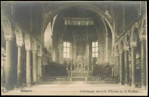 Cartolina Perugia Interno della Chiesa di S. Pietro - Fotokarte 1928