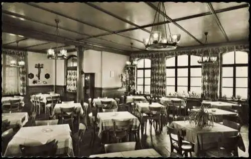 Freiburg im Breisgau Innenansicht Pension Café Waldrestaurant St. Ottilien 1957