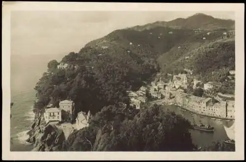 Cartolina Portofino Panorama; Orts-Teilansicht, Villa am Berg 1925