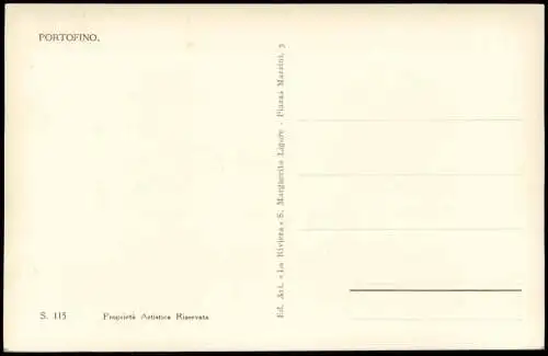 Portofino Stadtteilansicht, Porto, kleiner Hafen, Einheimische Männer 1925