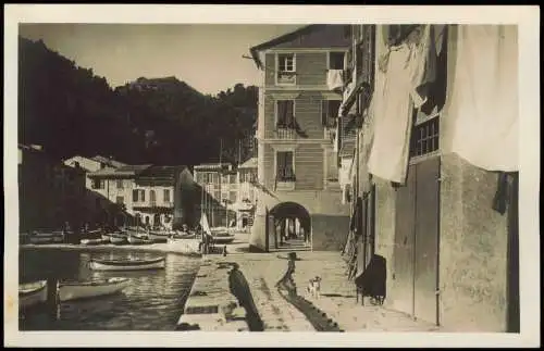 Portofino Stadtteilansicht, Häuser Partie am kleinen Hafen (Porto) 1925