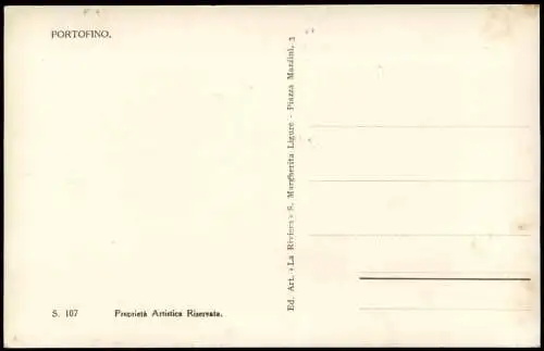 Portofino Stadtteilansicht, Häuser Partie am kleinen Hafen (Porto) 1925