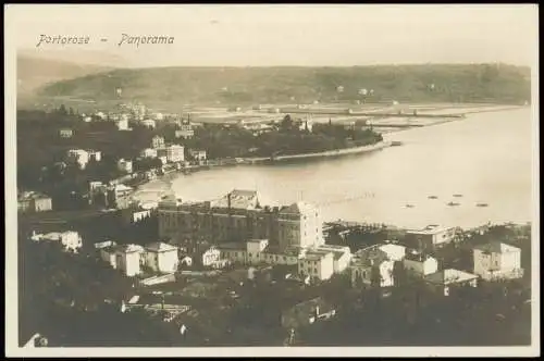 Postcard Portorose Portorož Panorama Teilansicht 1920