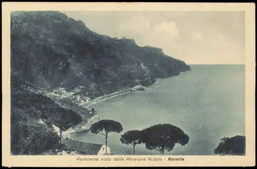 Cartolina Ravello Panorama visto dalla Pensione Rufolo 1910