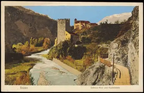 Cartolina Bozen Bolzano Schloss Ried und Runkelstein 1930