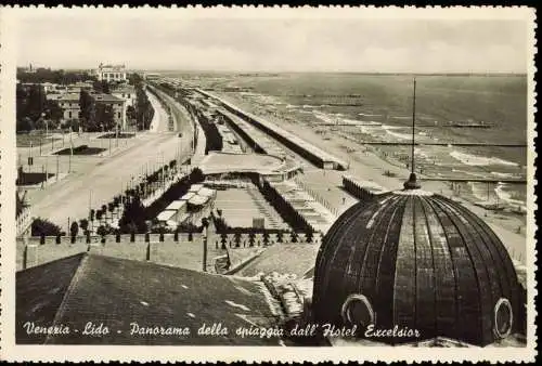 Lido di Venezia-Venedig Venezia Panorama della spiaggia  Hotel Excelsior 1957