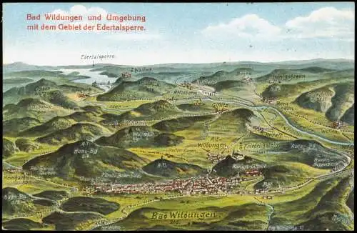 Bad Wildungen Umland  Gebiet Edertalsperre Eugen Felle Isny Künstlerkarte 1910