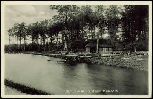 Ansichtskarte Friedrichsbrunn Ostharz-Badeteich 1937