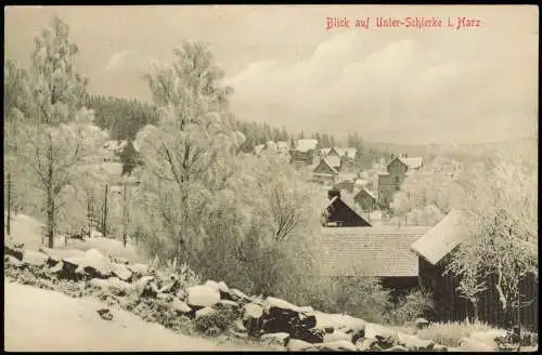 Ansichtskarte Schierke Panorama-Ansicht Blick auf Unter-Schierke i. Harz 1910