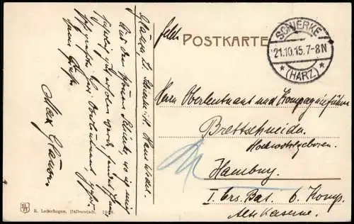 Ansichtskarte Schierke Panorama  v. d. Mauseklippe 1908   1.WK Feldpost