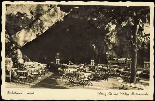 Ansichtskarte Rübeland FELSENGROTTE HÖHLEN-RESTAURANT Hermannshöhle 1935